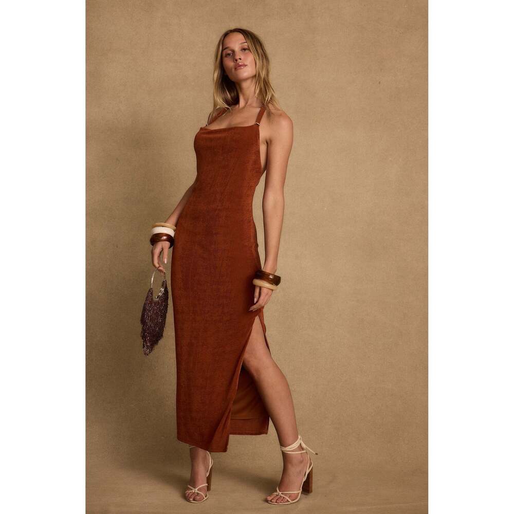 12th Tribe Melani Terracotta Midi Dress Size LL